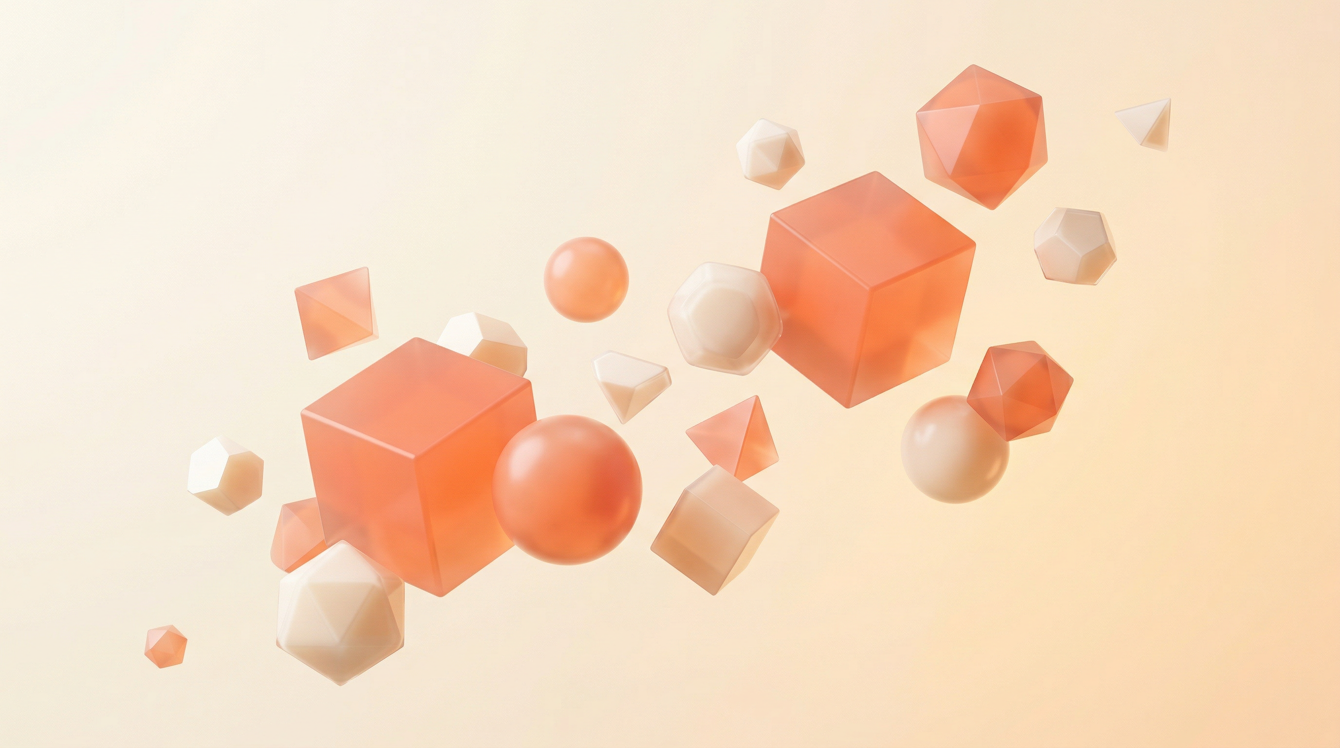 Abstract 3D shapes representing digital gaming innovation