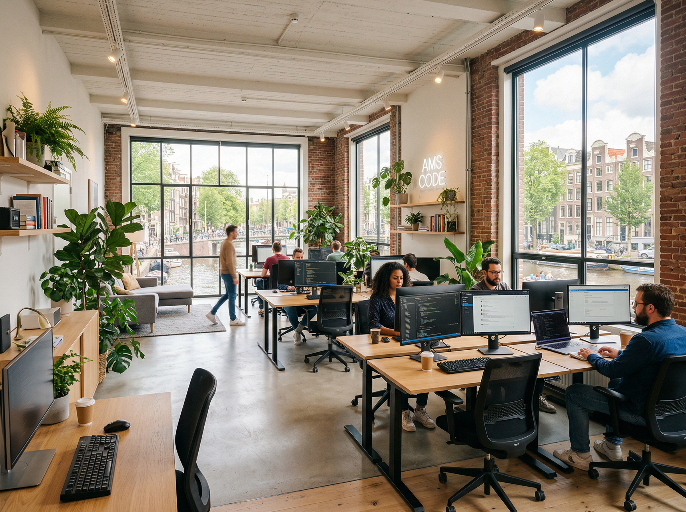 SoftzetCortex office in Amsterdam with canal views